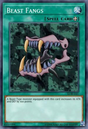 Beast Fangs - (Legend of Blue Eyes White Dragon) - (LOB-EN041) - (Short Print)