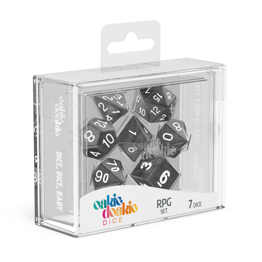 Oakie Doakie DICE RPG Set Marble: Black (12)