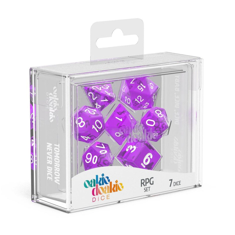 oakie doakie DICE RPG Set Translucent: Purple (7)